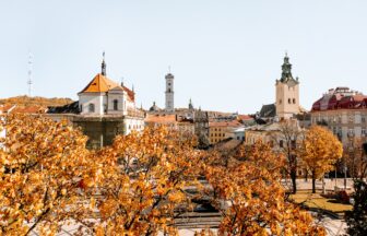 Cityscape view of Lviv, Ukraine