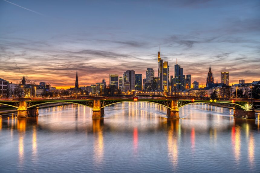 The skyline of Frankfurt in Germany